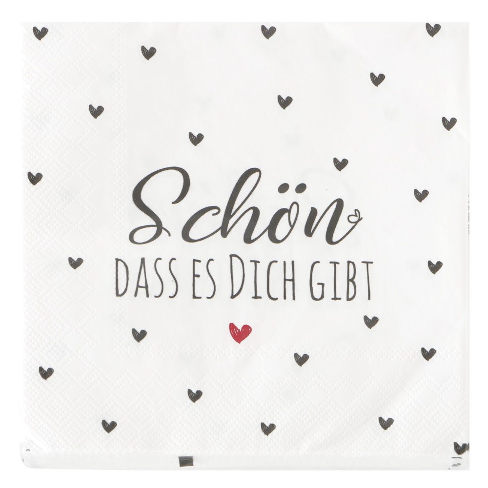 Papier Serviette Weiss Sch N Dass Es Dich Gibt Herz